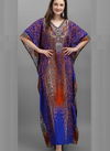 Blue Colour Latest Fancy Casual Wear Japan Polyester Crepe Kaftan Style Kurti Collection 104